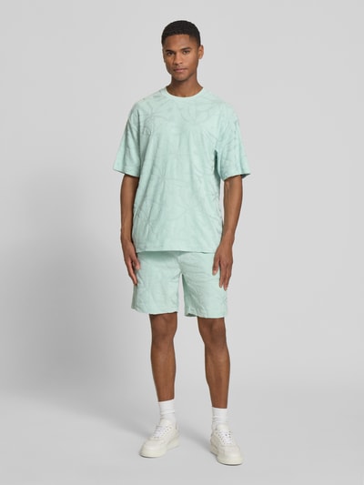 BOSS Orange Regular Fit T-Shirt aus Baumwoll-Mix Modell 'TE_FLOWER' Tuerkis 1