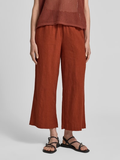 Soyaconcept Straight Leg Leinenhose mit Tunnelzug Modell 'Ina' Rostrot 4