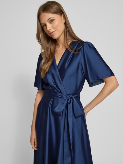 Swing Cocktailkleid mit Bindegürtel Blau 3