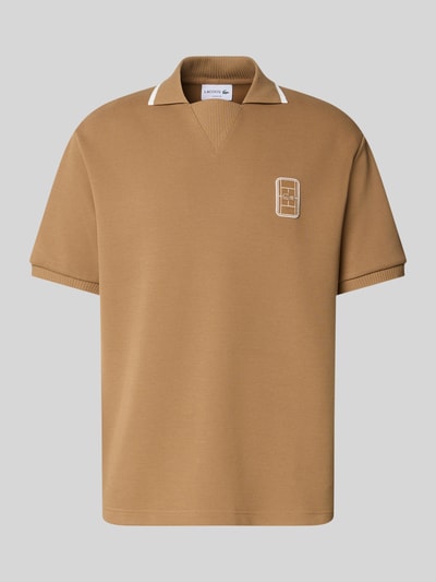 Produktfoto, koszulka polo 'Loose Fit Poloshirt' od Lacoste w jasnobrązowym kolorze, gładka faktura, białe detale