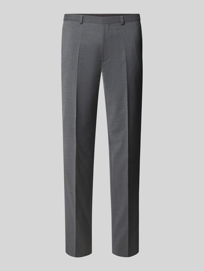 HUGO Slim fit pantalon van wolmix, model 'HESTEN' Antraciet gemêleerd - 2
