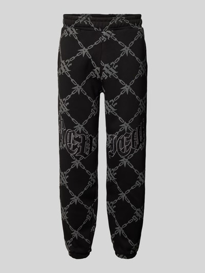 REVIEW Regular Fit Sweatpants mit Label-Patches Black 2