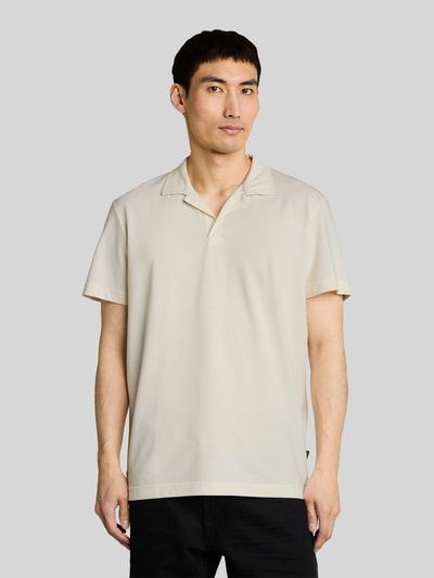 Tom Tailor Regular Fit Poloshirt aus Baumwoll-Mix mit Resortkragen Offwhite Melange 4