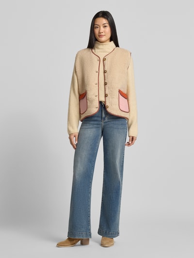 LOLLYS LAUNDRY Weste aus Teddyfell Modell 'Jace' Sand 1