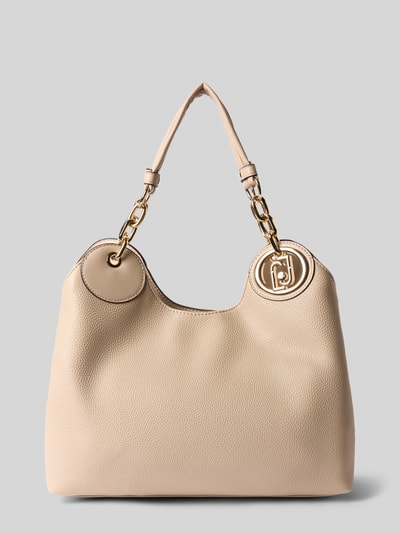 Produktfoto, Handtasche mit Magnetverschluss und Tragehenkel von Liu Jo White in Beige mit Label-Detail, Hauptfach, Reißverschlussfach, Breite 39 cm, Länge 29 cm, Tiefe 16 cm, Länge Schulterriemen 45 cm