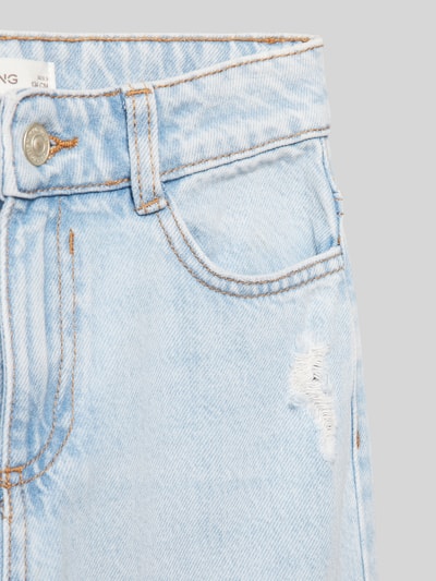 Mango Loose Fit Jeans im Used-Look Hellblau 2