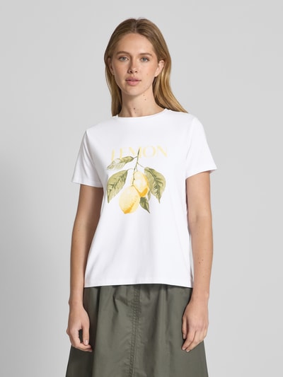 comma T-Shirt mit Motiv-Print Offwhite 4