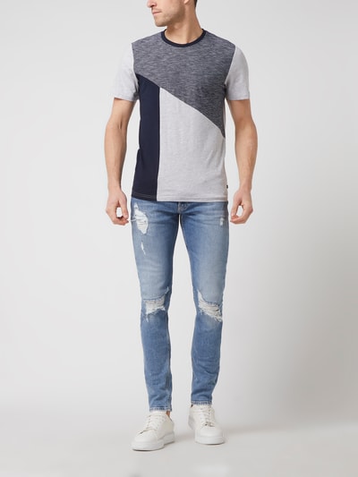 Tom Tailor T-Shirt mit Viskose-Anteil  Hellgrau Melange 1