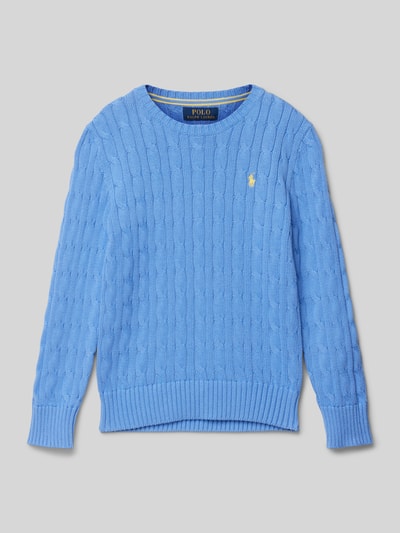 Polo Ralph Lauren Teens Strickpullover mit Zopfmuster Blau 1