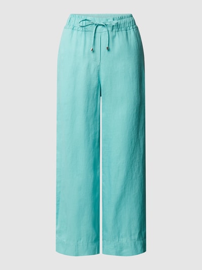 Toni Dress Wide fit linnen broek in 3/4-lengte Turquoise - 2