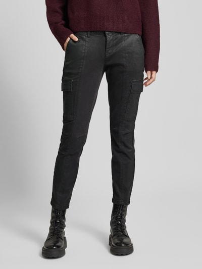 Buena Vista Regular fit broek in leerlook Zwart - 4