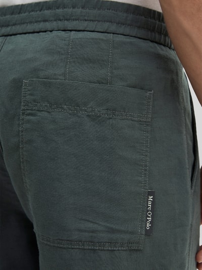 Marc O'Polo Relaxed Fit Hose aus Baumwolle-Leinen-Mix mit Tunnelzug Modell 'BELSBO' Oliv 3