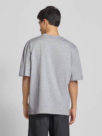 Pegador Oversized T-Shirt mit Label-Stitching Mittelgrau Melange 5