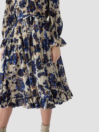 Diane von Furstenberg Midikleid mit floralem Muster Helltürkis 3