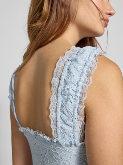 Gina Tricot Minikleid mit Lochspitze Modell 'Cornelia' Hellblau 3