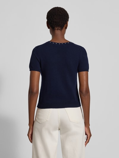 Oui Gebreide pullover van een mix van viscose en kasjmier Donkerblauw - 5