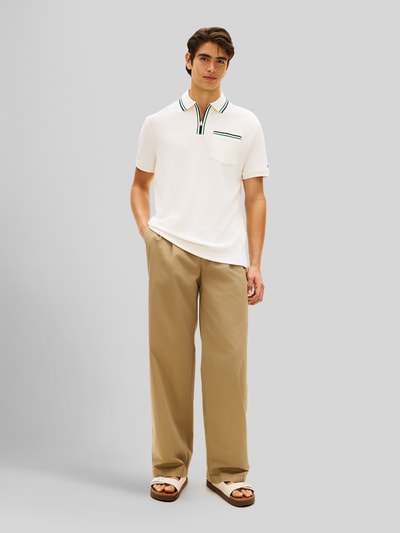 Tommy Hilfiger Regular Fit Poloshirt aus Frottee Offwhite 1