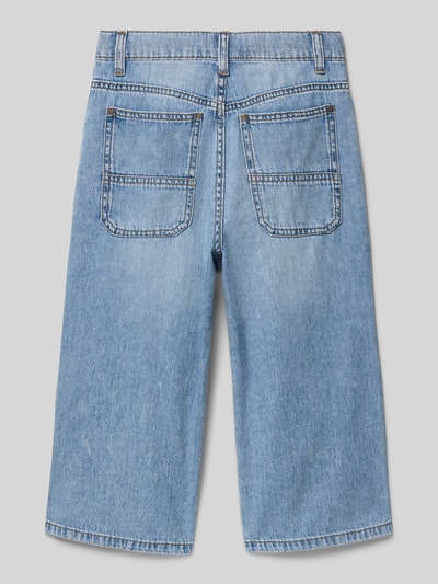 Productfoto, Wide Leg Skater Jeansshorts uit puur katoen van s.Oliver RED LABEL in denimlook, wide leg pasvorm, labelpatch, riemlussen, knoop en ritssluiting, 5-pocketmodel