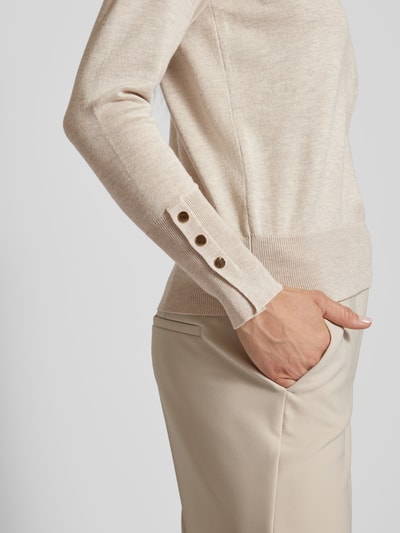 FREE/QUENT Gebreide pullover met V-hals, model 'Katie' Beige - 3