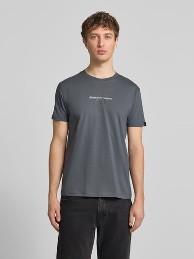 Alpha Industries t-shirt z detalem z logo Ciemnoszary 4