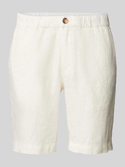 Mazine Leinenshorts in unifarbenem Design Modell 'Littlefield' Weiss 2