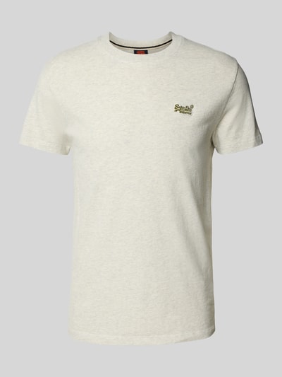 Superdry T-shirt met labelstitching Beige gemêleerd - 2