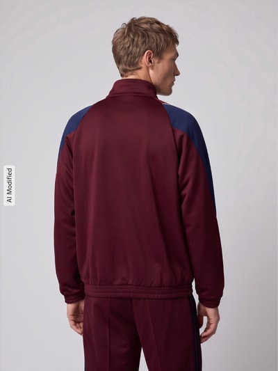 adidas Sportswear Loose Fit Sweatjacke mit Baumwoll-Anteil Modell 'STADIUM' Dunkelrot 5