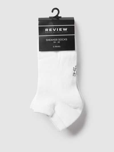 REVIEW Sneakersocken mit Label-Schriftzug Weiss 3