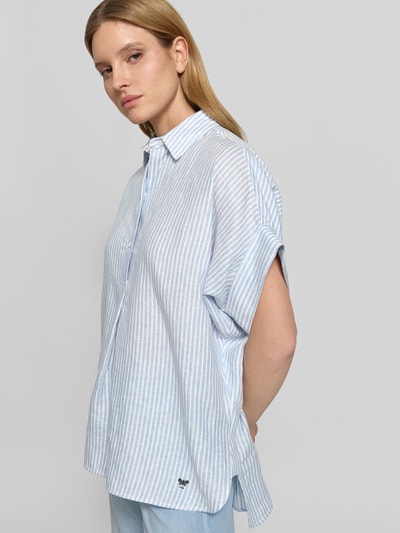 Weekend Max Mara Oversized linnen blouse met korte mouw model 'VERVE' Lichtblauw - 3