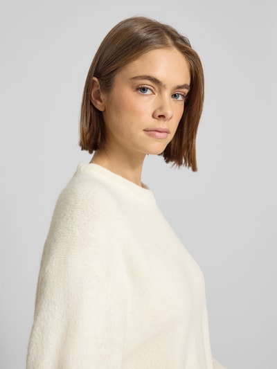 Gina Tricot Oversized Strickpullover mit Leinen-Anteil Offwhite 3