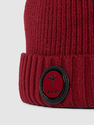 JOOP! Collection Beanie met labelpatch, model 'Francis' Roestrood - 2