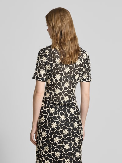 GUIDO MARIA KRETSCHMER WOMAN Cropped Blusenshirt mit Rundhalsausschnitt Black 5