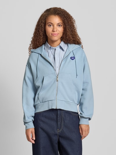 Carhartt Work In Progress Sweatjacke mit Label-Stitching Hellblau 4