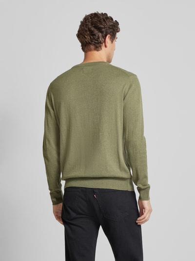 Pepe Jeans Strickpullover mit Rundhalsausschnitt Modell 'Andre' Oliv 5