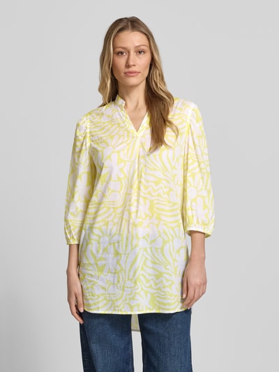Christian Berg Woman Relaxed Fit Tunika-Bluse mit floralem Allover-Print Pastellgelb 4