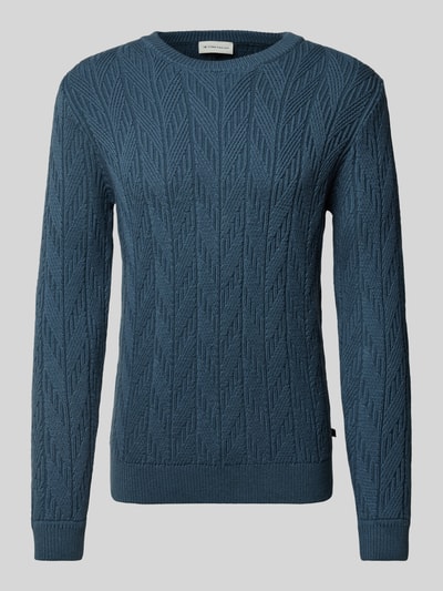 Tom Tailor Strickpullover mit Rundhalsausschnitt Rauchblau 1