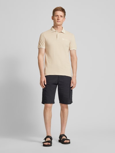 s.Oliver RED LABEL Regular Fit Poloshirt mit Label-Print Beige 1