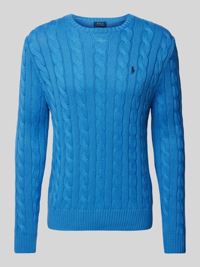 Polo Ralph Lauren Regular Fit Strickpullover aus reiner Baumwolle Modell 'DRIVER' Jeansblau 2