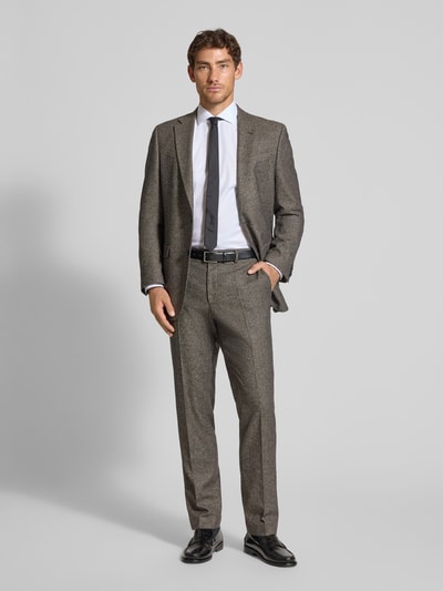 BOSS Regular Fit Anzughose aus Woll-Mix mit Seide Modell 'LEON' Mittelbraun 1