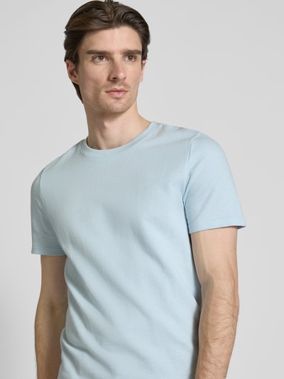 MCNEAL T-Shirt mit geripptem Rundhalsausschnitt Hellblau 3