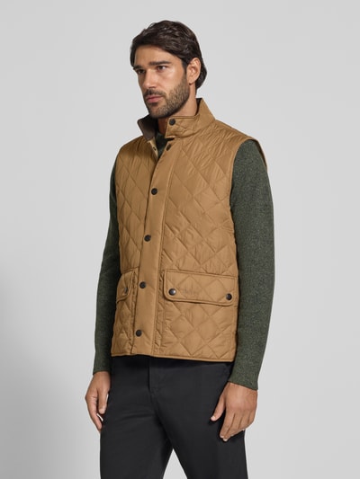 Barbour Slim Fit Weste mit Logo-Stitching Modell 'NEW LOWERDALE' Sand 4