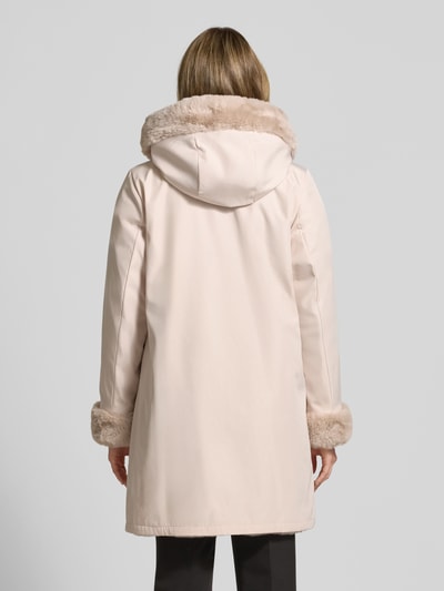 PETITE M. Keerbaar jack van imitatiebont met capuchon en steekzakken Ecru - 5