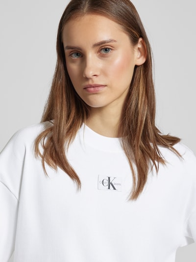 Calvin Klein Jeans T-Shirt mit Label-Badge Weiss 3