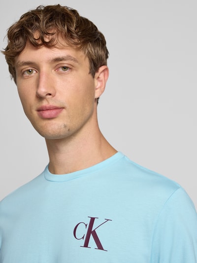 Calvin Klein Jeans T-Shirt mit Label-Print Hellblau 3