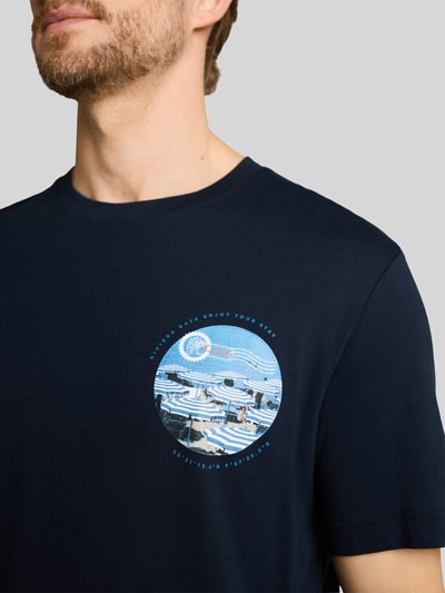Tom Tailor Regular Fit T-Shirt aus reiner Baumwolle Marine 3