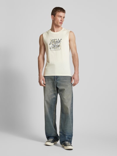 Jack & Jones Tanktop mit Label-Print Modell 'SPLIT' Beige 1