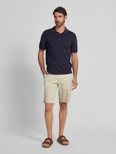 bugatti Regular fit korte chino met ceintuurlussen, model 'Flat' Ecru - 1