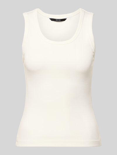 Produktfoto, Slim Fit Top aus Baumwoll-Mix Modell 'CHLOE' von Vero Moda, Optik: Unifarben, Materialverarbeitung: Feinripp.