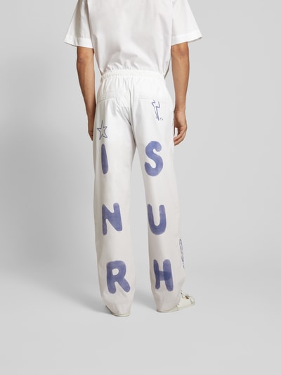 ISNURH Stoffhose mit elastischem Bund Weiss 5