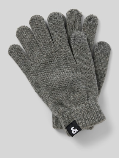 Jack & Jones Handschuhe mit Label-Detail Modell 'BARRY' Mittelgrau Melange 1